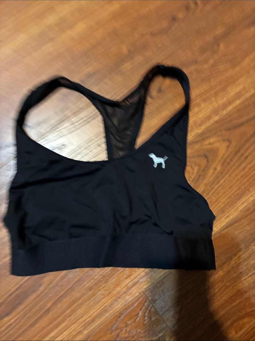 PINK Victoria's Secret Black Seamless Sports Bra with Logo